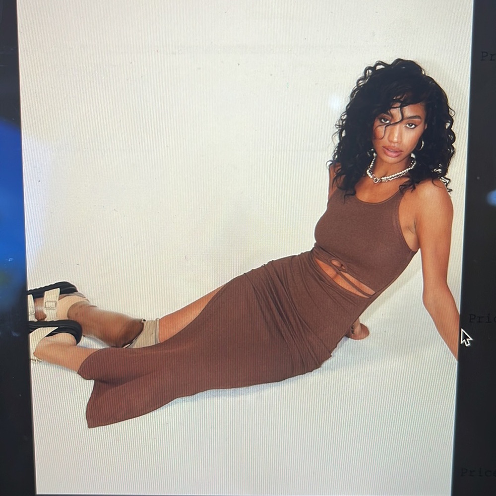 Princess Polly brown cut out maxi dress